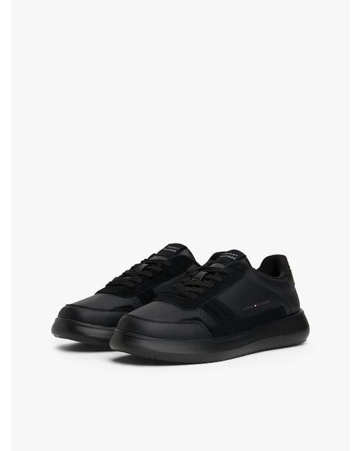 Baskets En Cuir À Semelle Finement Crantée Tommy Hilfiger pour homme en coloris Black