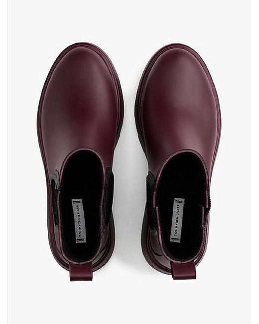 Tommy Hilfiger Purple Knöchelhoher Regenstiefel Mit Warmem Futter