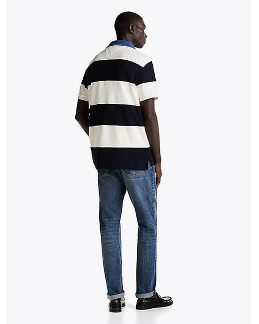 Tommy Hilfiger Relaxed Fit Polo Met Rugbystreep in het Blue voor heren