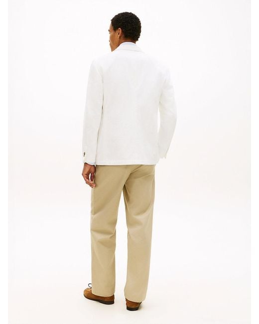 Tommy Hilfiger Natural Regular Fit Twill Single Breasted Blazer for men