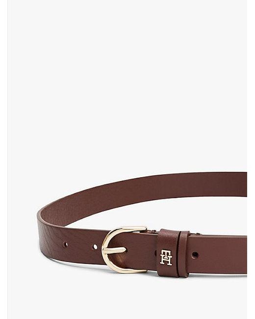 Tommy Hilfiger Brown Essential Ledergürtel Mit Th-Monogramm