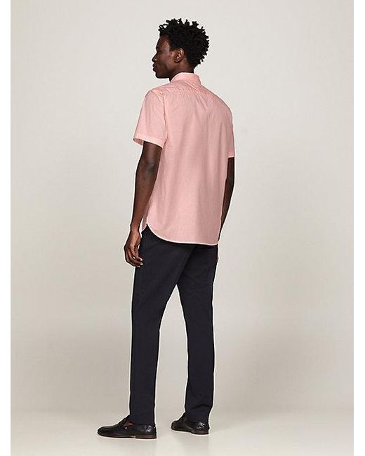 Camisa de popelín con corte regular Tommy Hilfiger de hombre de color Pink