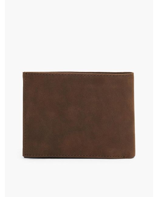 Tommy Hilfiger Brown Leather Flap Wallet for men