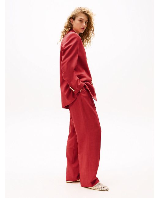 Tommy Hilfiger Red The Sofia Capsule Regular Wide Leg Trousers