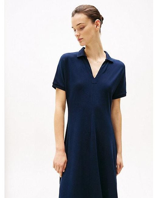 Vestido Midi Tipo Polo Tommy Hilfiger de color Blue