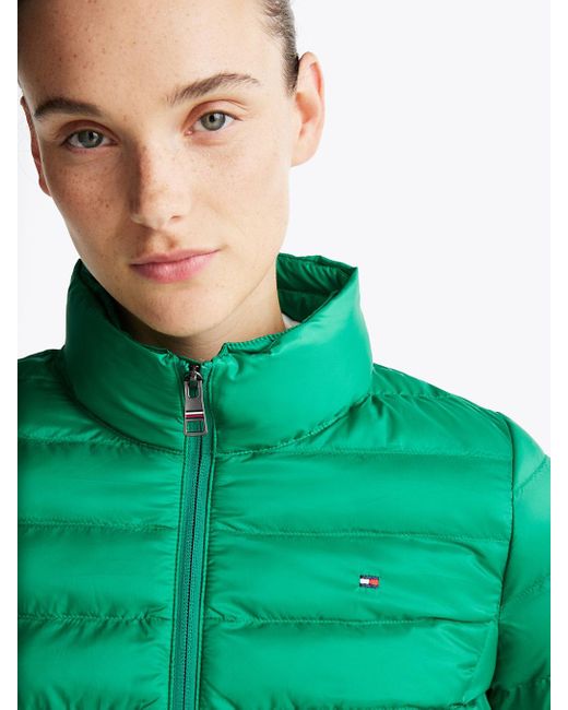 Giubbino Imbottito Leggero Con Cappuccio di Tommy Hilfiger in Green