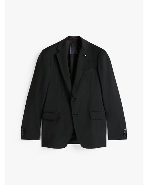 Tommy Hilfiger Black Wool Blend Slim Blazer for men