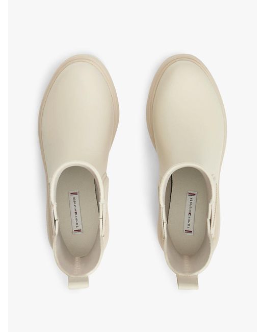 Tommy Hilfiger Natural Rubberised Flag Cleat Rain Boots