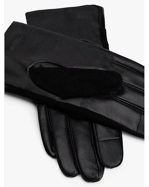 Tommy Hilfiger Chic Leren Handschoenen Met Suède Achterkant in het Black