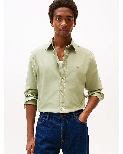 Tommy Hilfiger Regular Fit Button-Down Oxford Overhemd in het Green voor heren