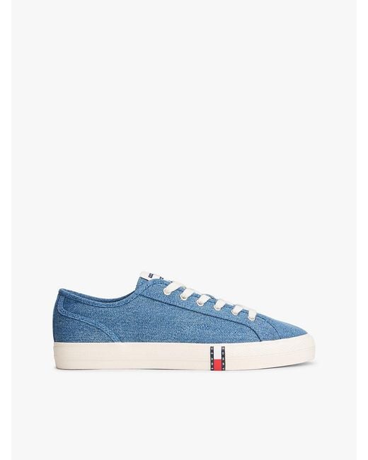 Tommy Hilfiger Blue Archive Flag Stripe Washed Trainers