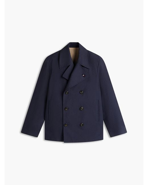 Tommy Hilfiger Blue Tech Regular Fit Double Faced Coat for men