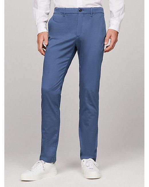 Pantalón chino Bleecker recto de corte slim Tommy Hilfiger de hombre de color Blue