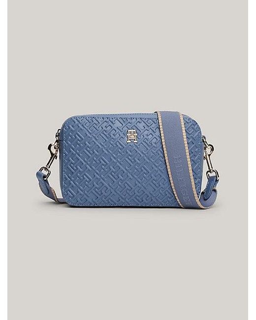 Tommy Hilfiger Cameratas Met Th-monogram In Reliëf in het Blue