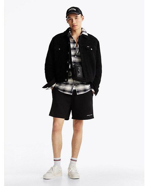 Tommy Hilfiger Relaxed Truckerjack Van Teddy Fleece in het Black voor heren