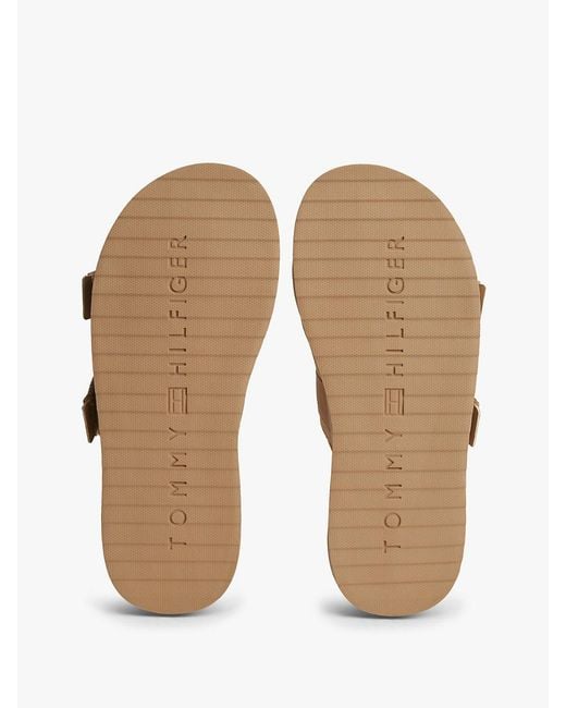 Tommy Hilfiger White Webbing Strap Buckle Suede Sandals for men