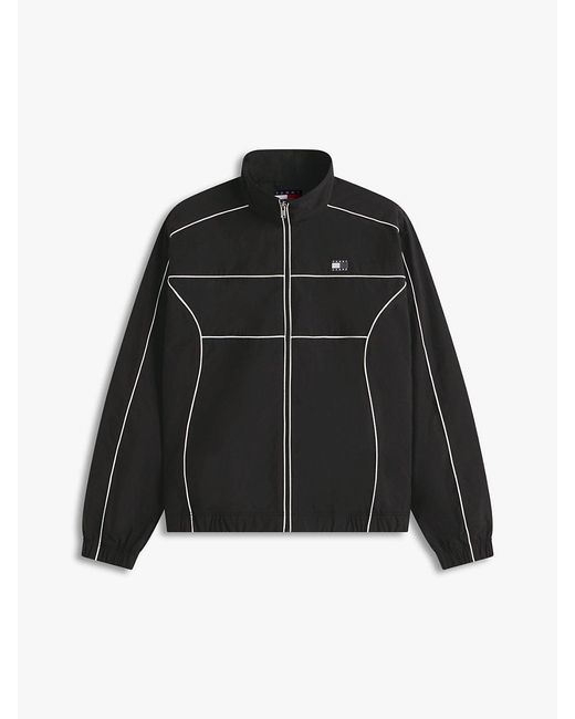 Tommy Hilfiger Black Back Logo Piping Water Repellent Jacket for men