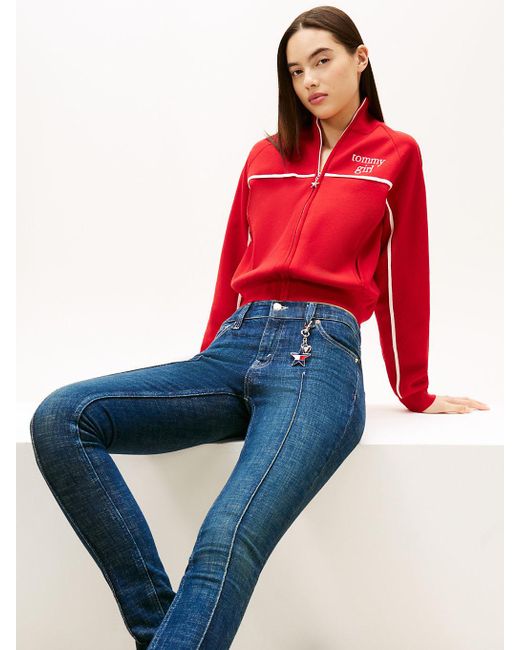 Tommy Hilfiger Red Tommy Girl Seam Detail Skinny Jeans
