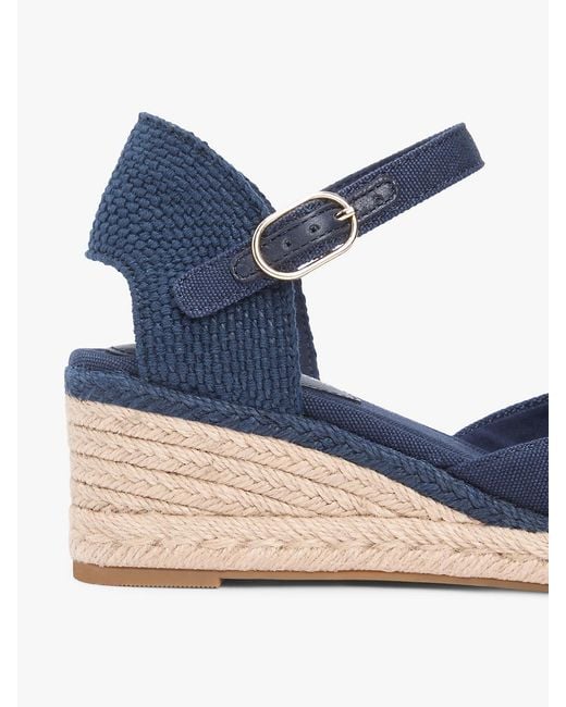 Tommy Hilfiger Blue Canvas Wedge Espadrilles