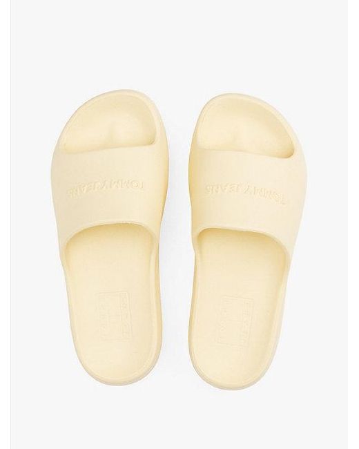Chanclas Con Plataforma Y Logo Tommy Hilfiger de color Natural