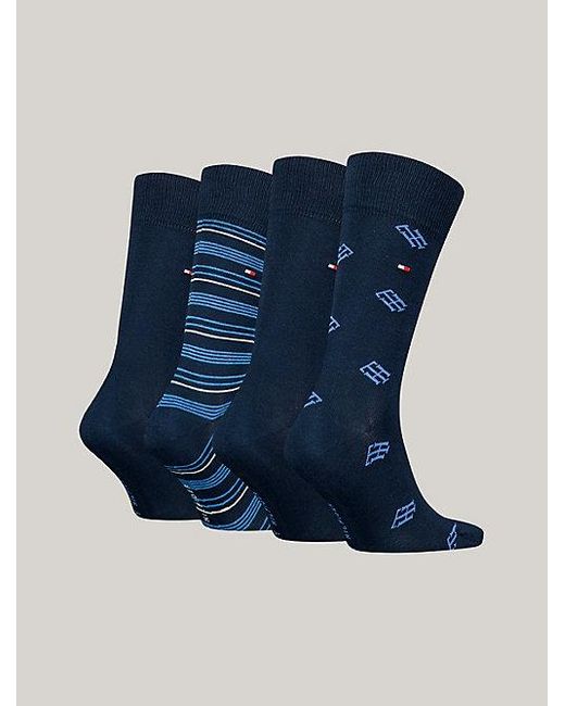 Pack de 4 pares de calcetines Tommy Hilfiger de hombre de color Blue