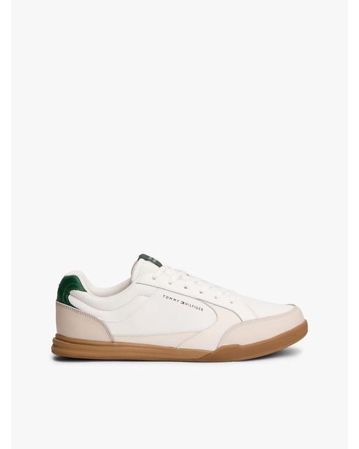 Tommy Hilfiger White Low Profile Cupsole Trainers With Leather for men