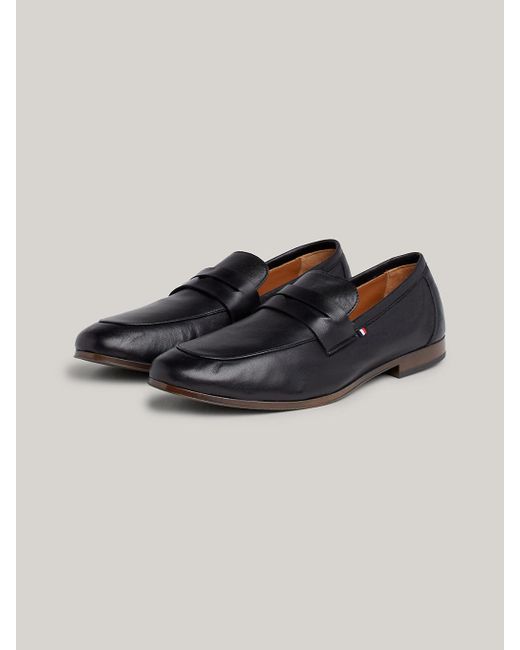 Tommy Hilfiger Black Casual Leather Loafers for men