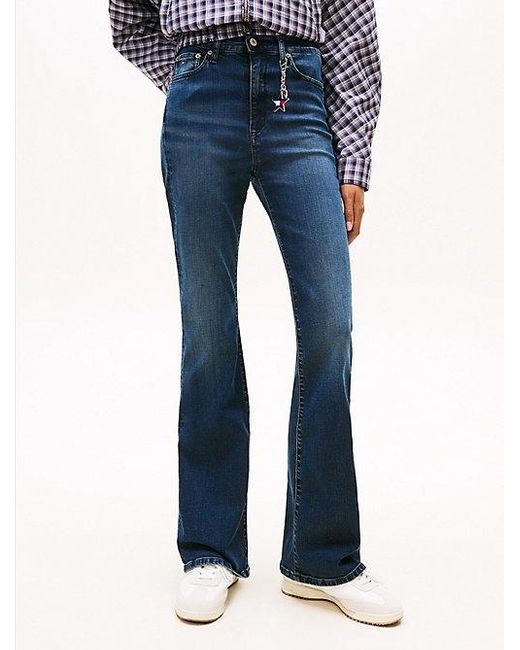 Vaqueros Sylvia Acampanados De Talle Alto Tommy Hilfiger de color Blue