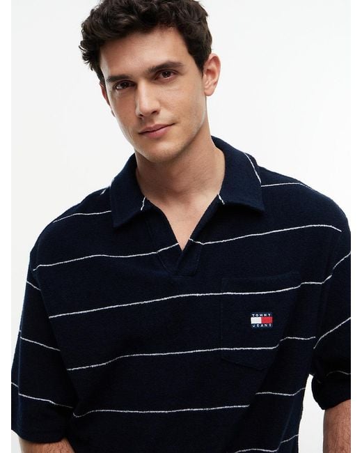 Tommy Hilfiger Blue 90S Regular Fit Towelling Terry Polo Shirt for men