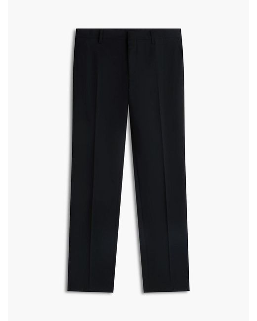 Tommy Hilfiger Black Tech Pressed Crease Wool Blend Trousers for men