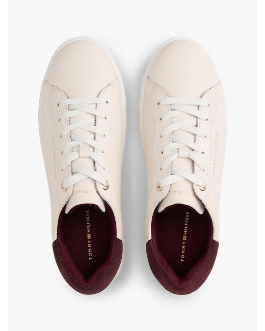 Tommy Hilfiger White Leather Cupsole Platform Trainers