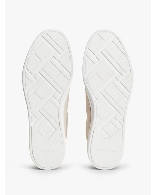 Tommy Hilfiger White Luxe Suede Trainers for men