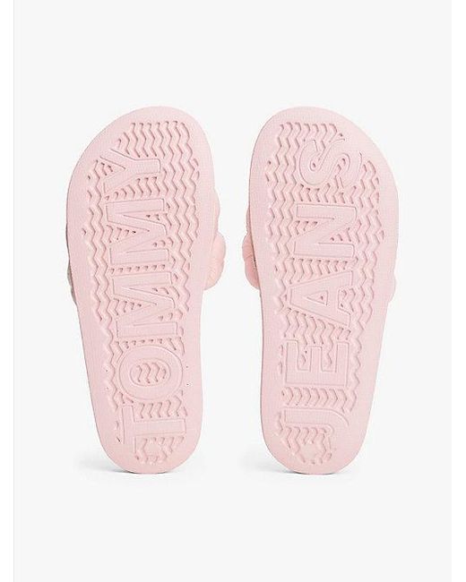 Tommy Hilfiger Slide Met Gevlochten Band in het Pink