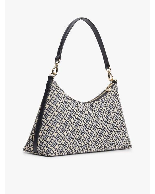 Tommy Hilfiger Gray Hilfiger Icon Jacquard Shoulder Bag