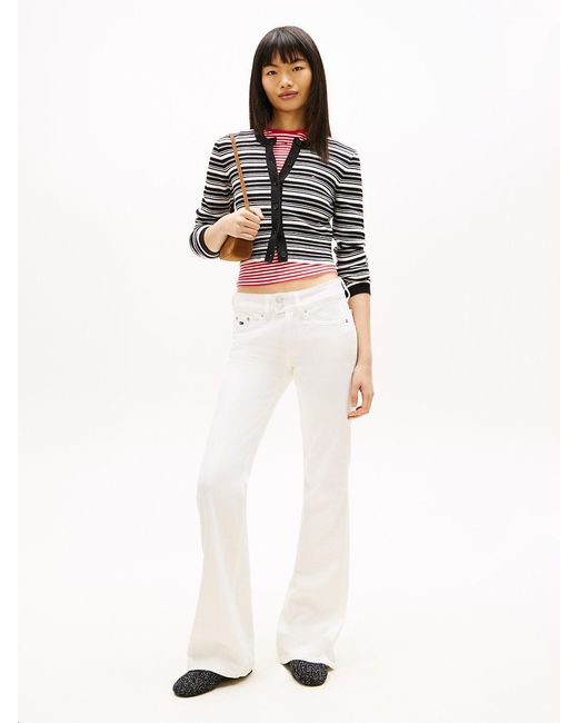 Tommy Hilfiger White Low Rise Bootcut Jeans