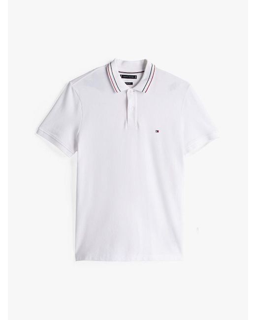 Polo Regular Fit Con Dettagli A Contrasto di Tommy Hilfiger in White da Uomo