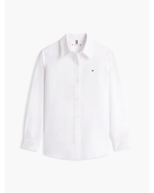 Tommy Hilfiger White Relaxed Fit Yarn Dyed Oxford Shirt