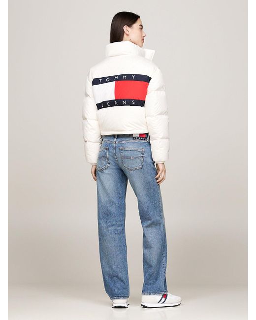 Doudoune Alaska En Duvet À Dos Graphique Tommy Hilfiger en coloris White