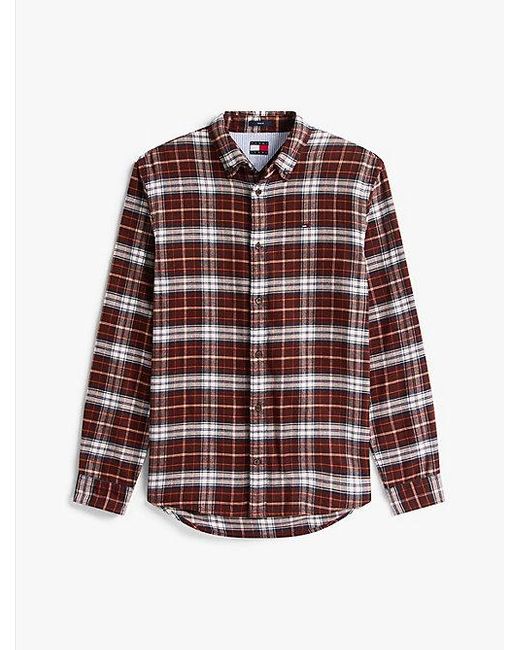 Tommy Hilfiger Regular Fit Overhemd Van Geruit Flanel in het Red voor heren