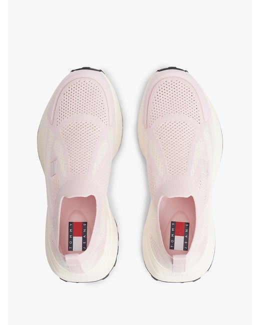 Tommy Hilfiger Natural Logo Knit Cleat Slip-On Trainers