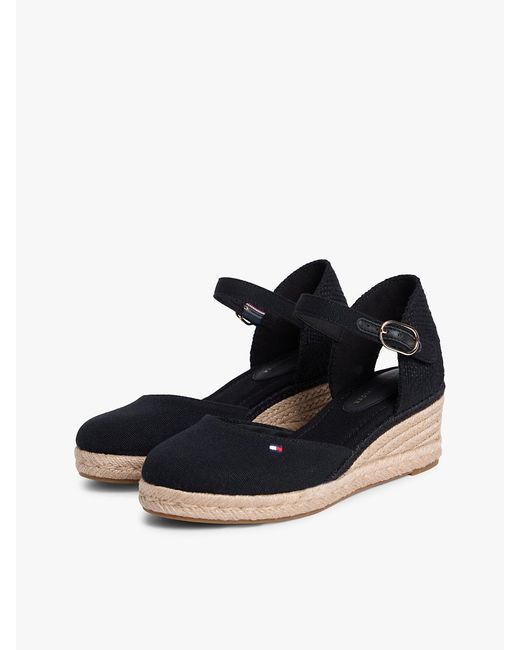 Tommy Hilfiger Blue Canvas Wedge Espadrilles