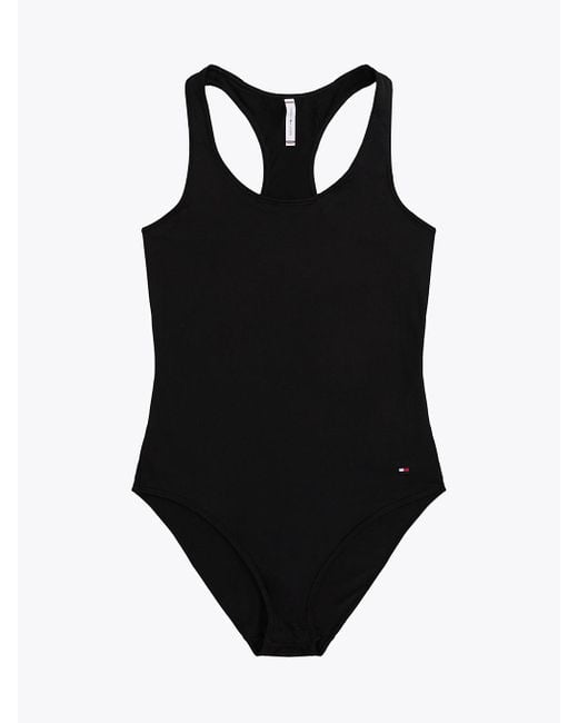 Tommy Hilfiger Black Sleeveless Racerback Bodysuit
