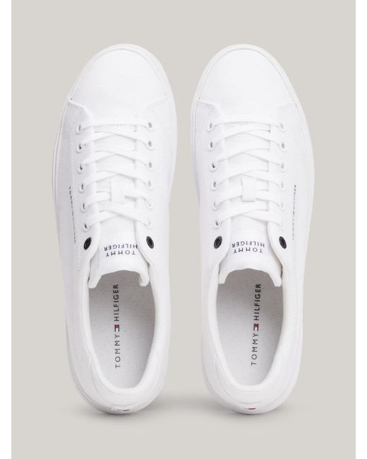 Tommy Hilfiger White Essential Canvas Lace-up Trainers for men