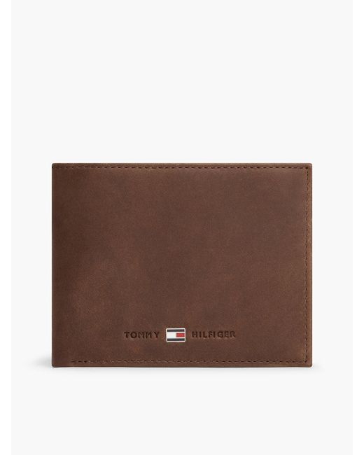 Tommy Hilfiger Brown Leather Flap Wallet for men