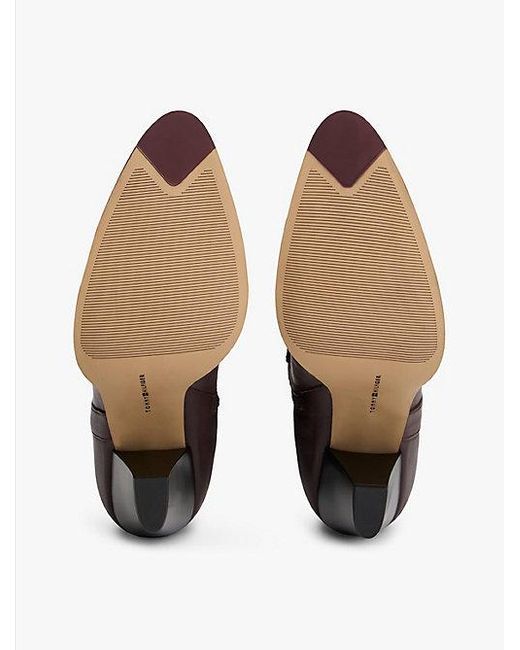 Tommy Hilfiger Leren Overknee Laars Met Spitse Neus in het Brown