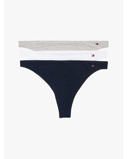 Lot De 3 Strings Échancrés À Drapeau Tommy Hilfiger en coloris Blue