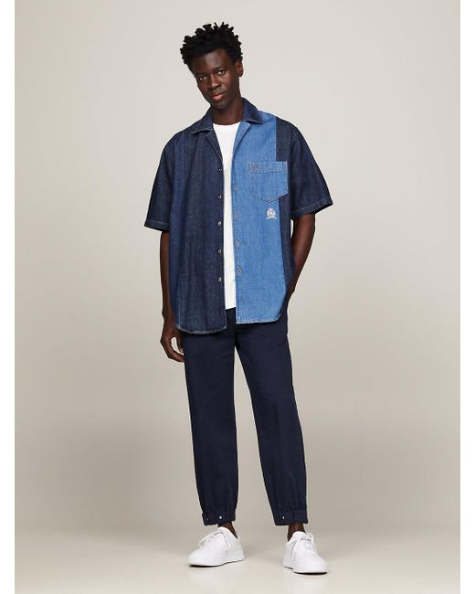 Polo short sleeve denim cheap shirt