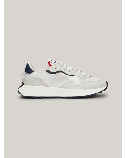 Tommy Hilfiger Metallic Mixed Texture Chunky Cleat Runner Trainers for men