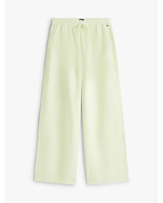 Tommy Hilfiger Blue Loose Linen Blend Drawstring Trousers