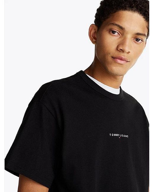 Tommy Hilfiger Relaxed Fit T-Shirt Met Geborduurd Logo in het Black voor heren